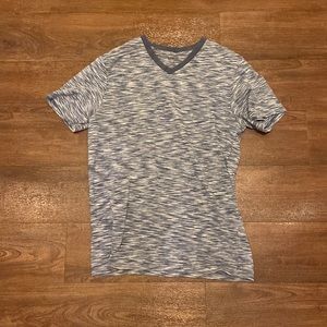 Blue heather express v-neck t-shirt